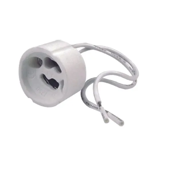 Soquete de Porcelana para 1 Lâmpada GU10 Bivolt 50W 15cm Branco Bronzearte