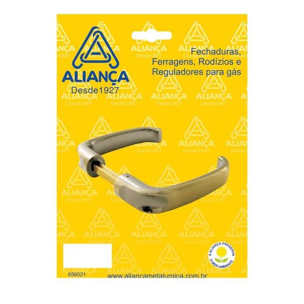 Maçaneta alavanca anatômica cromada acetinada Aliança