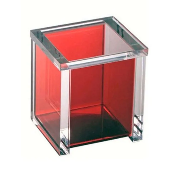 Porta algodão de acrílico quadrada vermelho Formacril