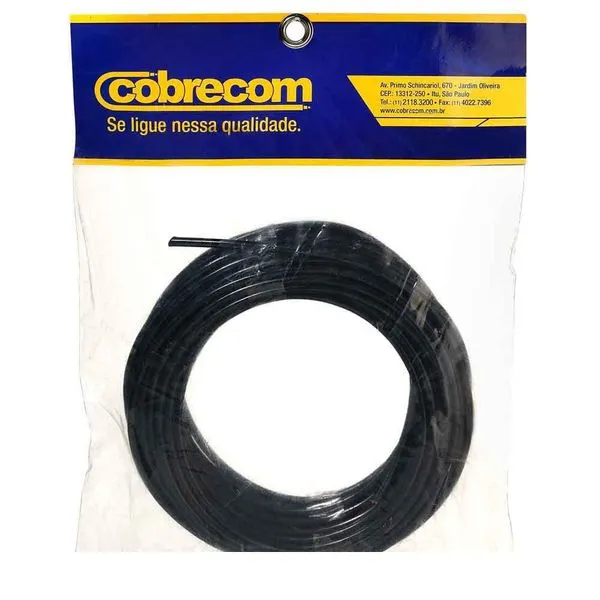 Cabo Flexível 6,0mm² 750V Preto 15m | Cobrecom Antichamas NBR NM-247-3