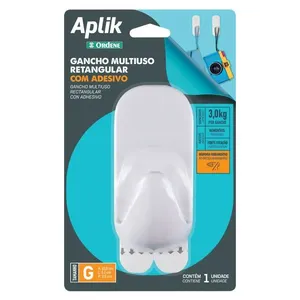 Gancho Retangular Cristal Com Adesivo G Ordene