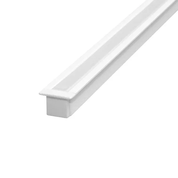 Perfil Embutir Aluminio 2M 12X9Mm Com 2 Tampas Branco Fosco Blumenal