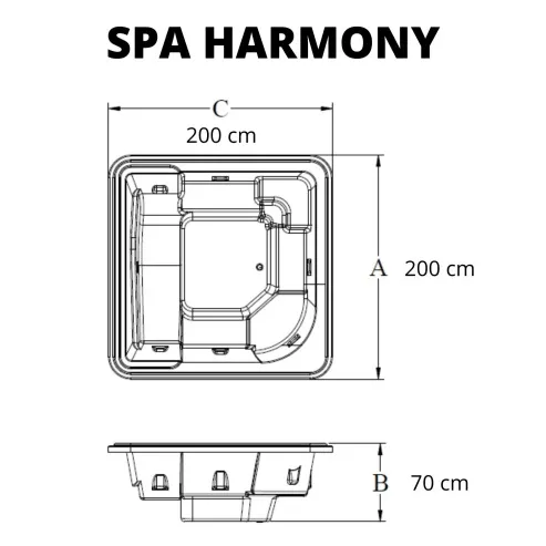 SPA Harmony Premium Linha Relex 09.0615-P 5 Lugares 230x120cm Branco Ouro Fino