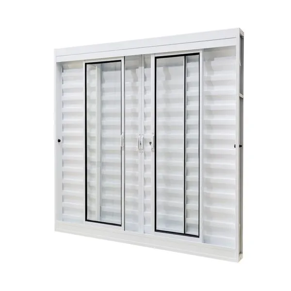 Janela Aço Com Veneziana Sem Grade Com Vidro Liso 6 Folhas 200X100X12 Qualitysol Branco Ramassol