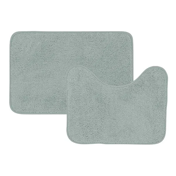 Conjunto Tapetes De Microfibra Para Banheiro Cinza Coisas E Coisinhas