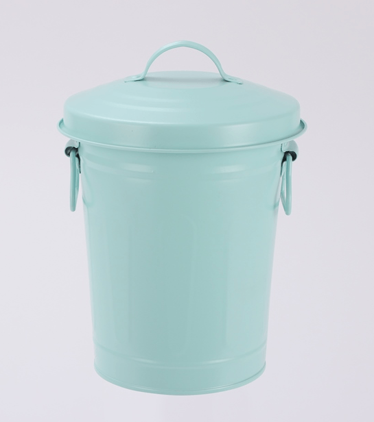 Lixeira em Zinco Redonda c/ Pedal 9,5L Menta Coisas Coisinhas