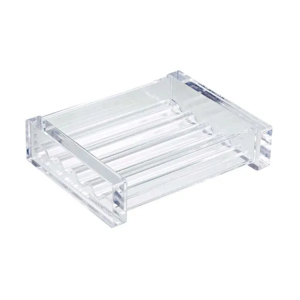 Saboneteira acrílica para bancada quadrada cristal Formacril