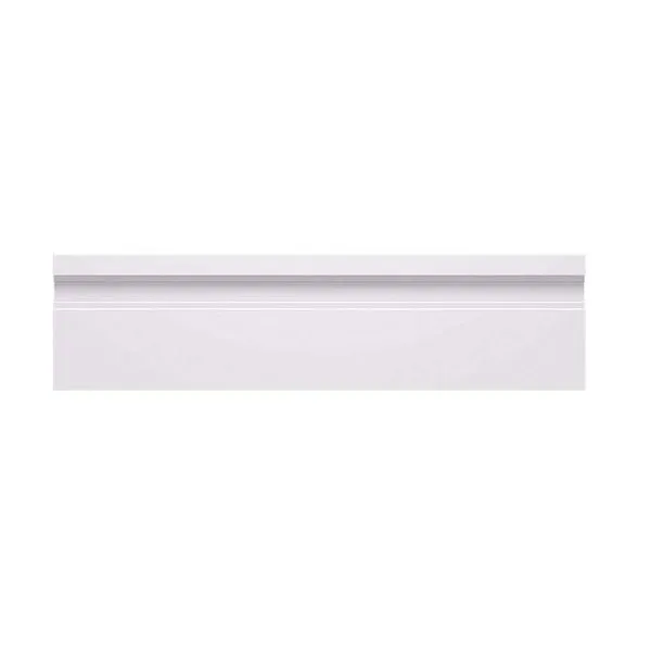 Rodapé Poliestireno Branco 100mm x 2,40m Fundo Primer Reciclado Santa Luzia