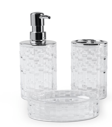 Conjunto Banho Classic 3 Peças Cristal Brinox