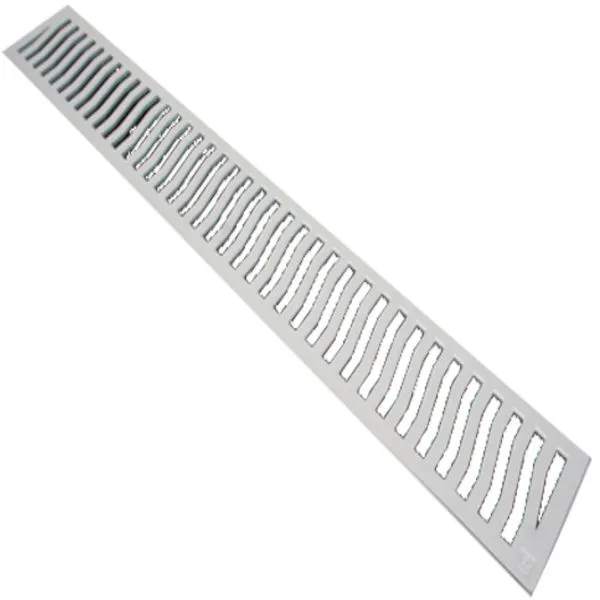 Grelha fixa reta marfim 15x100cm em liga de aluminio Costa Navarro