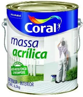 Massa Acrílica Coral Branca 6Kg