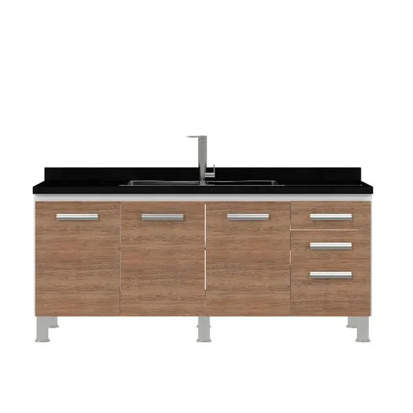 Gabinete de cozinha Alfa 2014 51x144cm munique e branco Cerocha