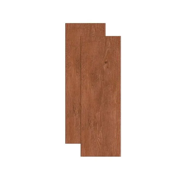 Piso cerâmico Porcelanico Peroba mate retificado 19x57cm marrom Savane