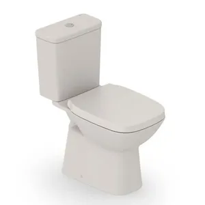 Vaso Sanitário com Caixa Acoplada Roca Debba Classic com Assento e Acessórios Acionamento Duplo Bege 3/6 Litros