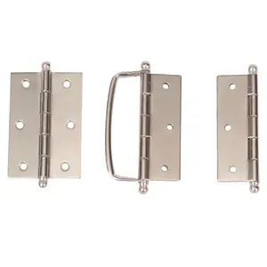 Dobradiça Para Porta Camarão De Ferro Com Alça Cromado 3 1/2" 3-Unidades Stanfer