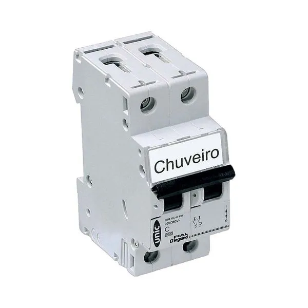Disjuntor bipolar Din 63A branco 220V/380V Pial