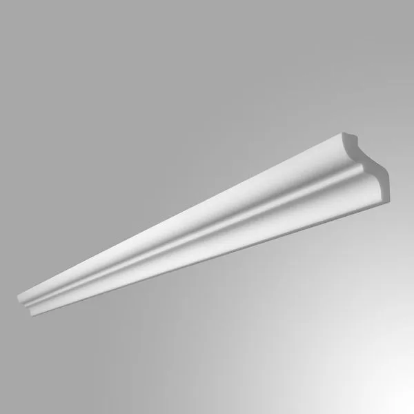 Moldura Rodateto Poliestireno Branco Perfil F 3,5cmx2,00m Gart
