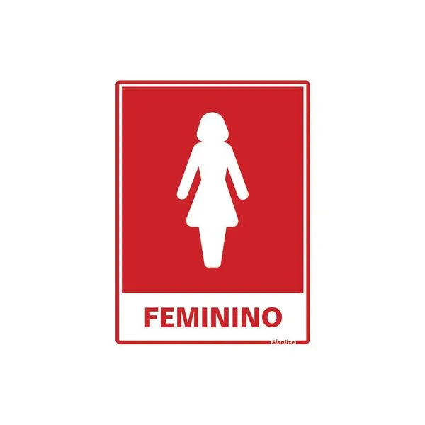 Placa Sanitário Feminino 15x20cm em Poliestireno