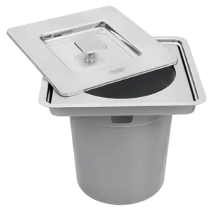 Lixeira De embutir Clean Square em Aço Inox Com Balde Plástico 5l Tramontina