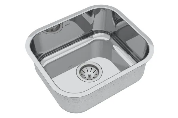 Cuba Simples para Cozinha CS40 0.6 Alto Brilho Válvula 4.5 40X34X17CM Mekal