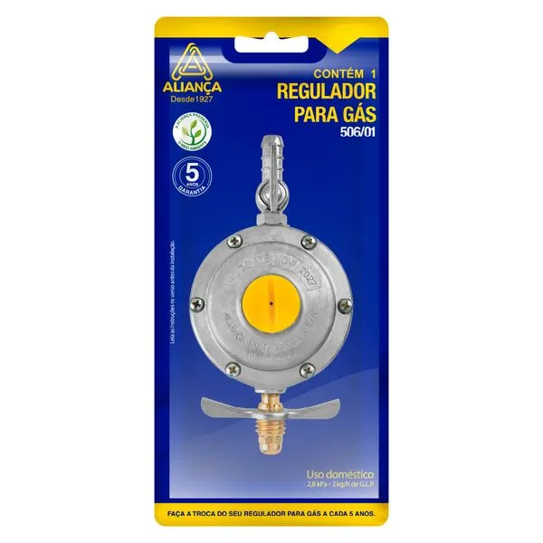 Regulador para gás 506/01 sem mangueira 2 kilos/hora Aliança