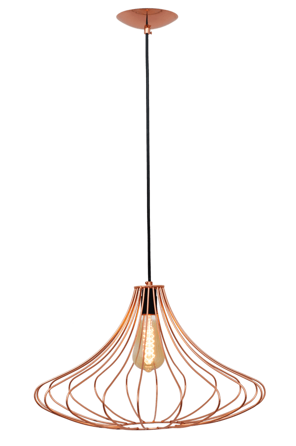 Pendente de arame Morango grande 45x45cm cobre Auremar