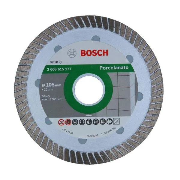 Disco De Corte Diamantado Turbo Bosch 105mm – Preciso E Durável, Ideal Para Porcelanato E Profission