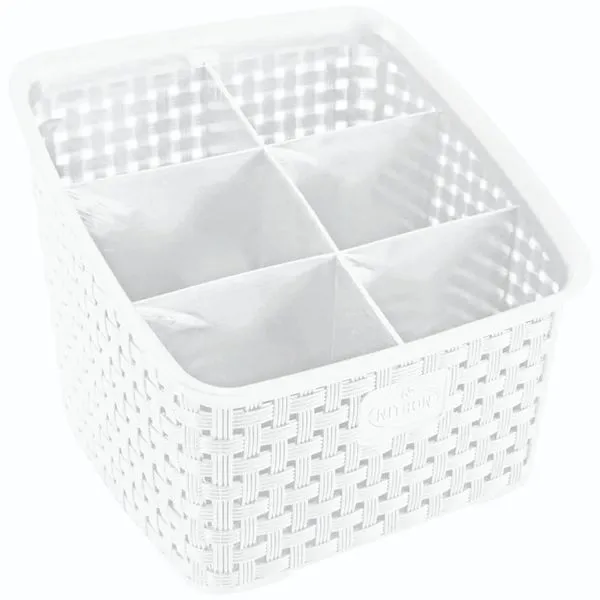 Organizador Rattan 6 Divisórias Branco Nitron