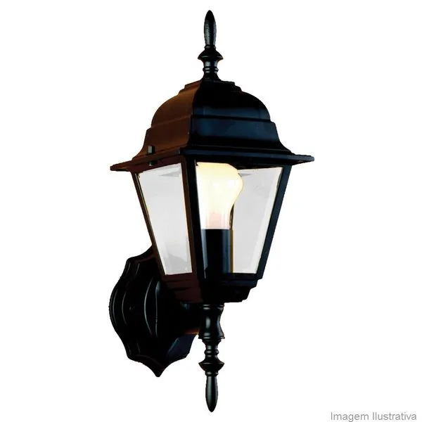 Arandela Colonial grande 60W preto Bronzearte