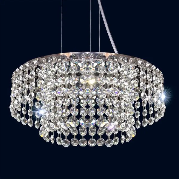 Pendente Milano Cristal Redondo 6 Luzes G9 LLumm Bronzearte