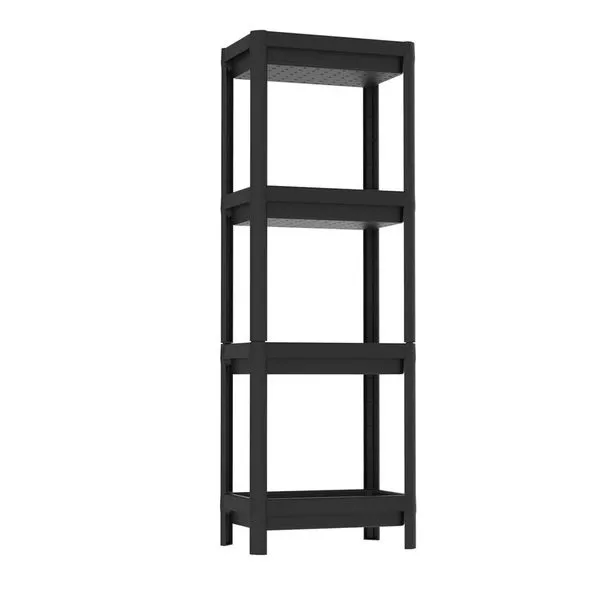 Estante Plástica 23X36 Com 4 Prateleiras Preta Geo Grifit
