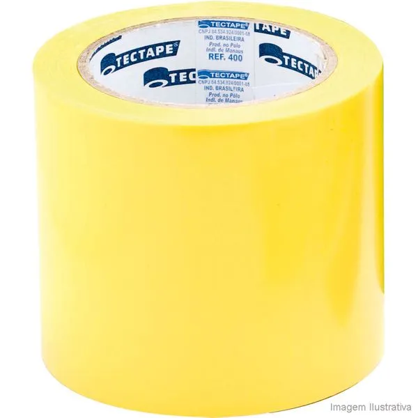 Fita para demarcação de solo 400 38mm x 15 metros amarela Tectape
