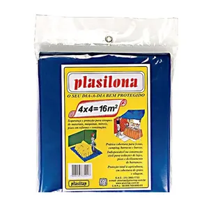Lona Plástica Pc 4mx4m Azul Plasilona Plasitap