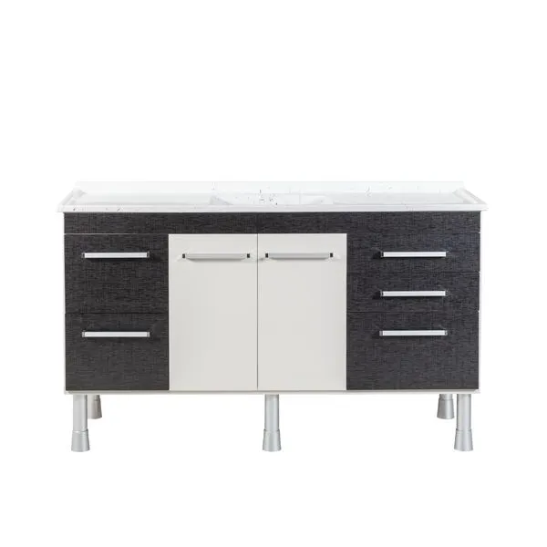 Gabinete De Cozinha Mdf Recife 144Cm Cromo Com Nude Corso