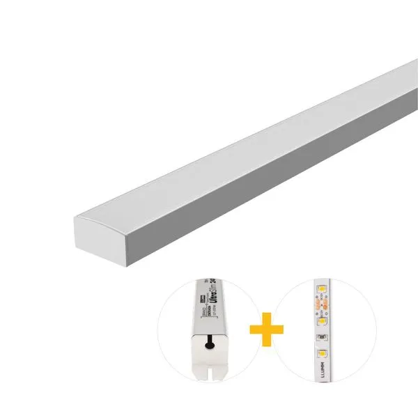Kit Perfil Led Plug Play Sob 29B Com Ft 15W/M 4K E Fonte 12V 4A 2M Branco Llumm Bronzearte
