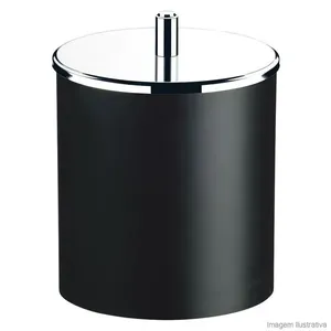 Lixeira de inox 5,4 litros com tampa preta Brinox