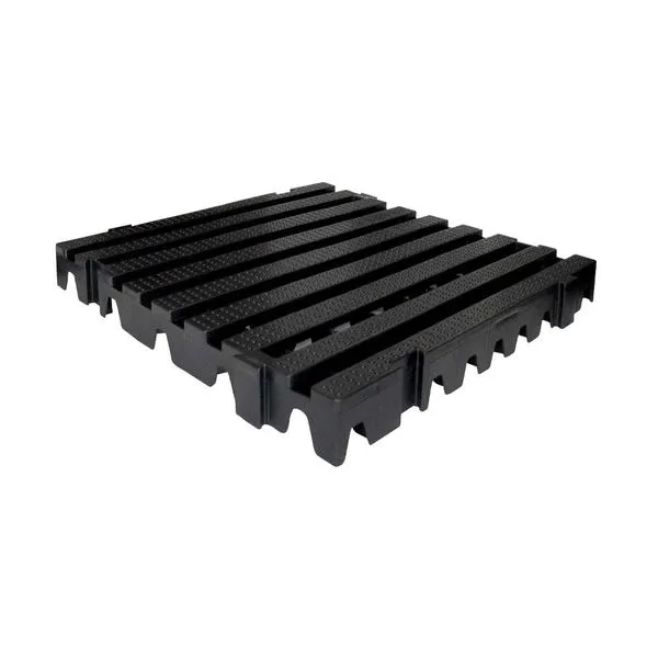 Estrado plástico 50x50x4,5cm em PEAD preto Impallets