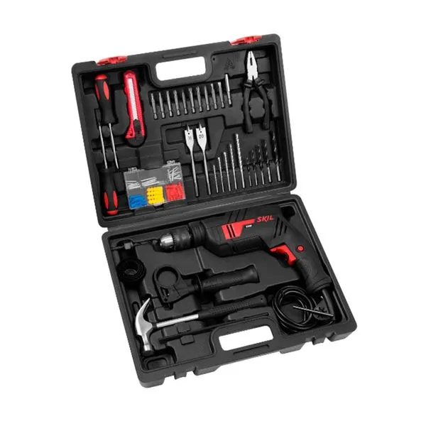 Furadeira de impacto elétrica 220V com 36 peças preta Skil