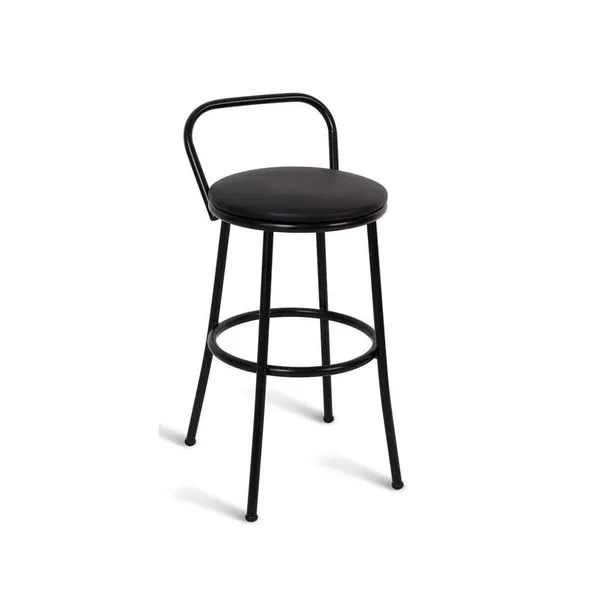 Banqueta Viena 50cm com assento preto Metal Show