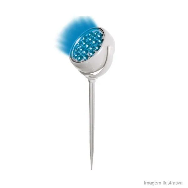 Spot Itapuã luz direta com 19 LEDs corpo branco luz azul 2W Iluctron