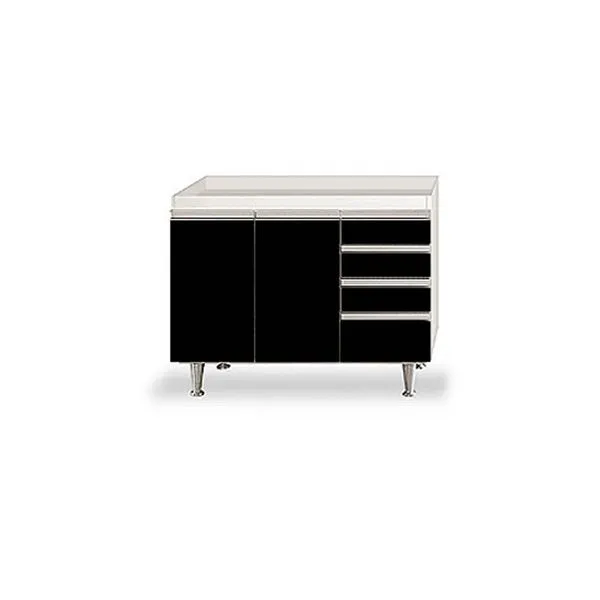 Gabinete Slim para Pia 120 Preto Bumi