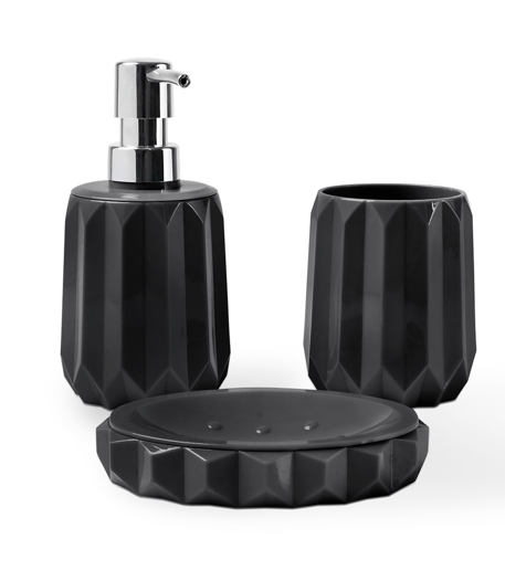 Conjunto Banho Classic 3 Peças Preto Brinox