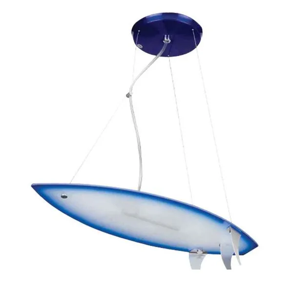 Pendente de alumínio Prancha Surf com vidro fosco lixado para 4 lâmpadas dicróica G9 40W Thema