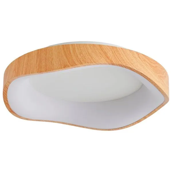 Plafon Sobrepor Redondo Psr-009Md/400 3Em1 35W Madeira Nitrolux