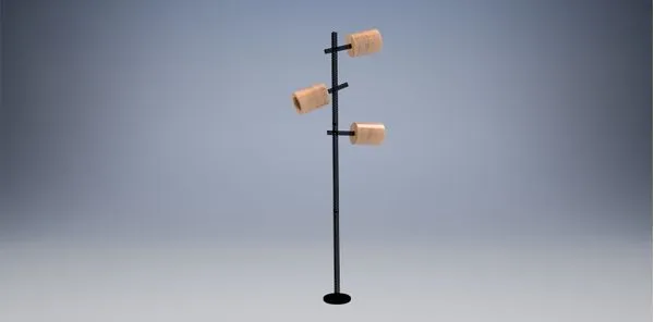 Luminária de chão Dramalux Murilo 1500mm para 3 lâmpadas bulbo E27 preto Weitz