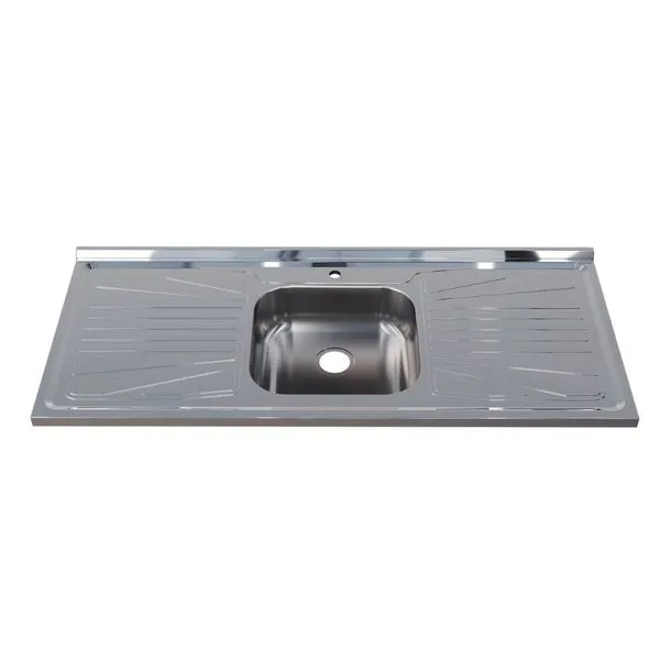 Pia para Cozinha Aço Inox 120x52cm com Furo Fabrinox Pia para Cozinha Aço Inox 120x52cm com Cuba Central
