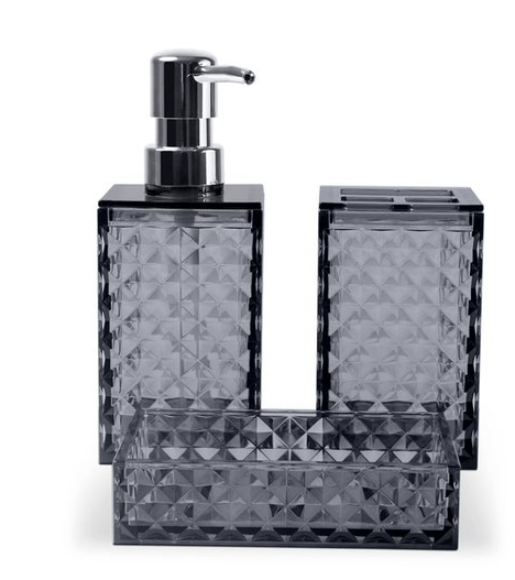 Conjunto Banho Classic 3 Peças Fume Brinox