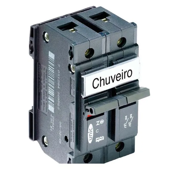 Disjuntor bipolar 50A preto Unic 220V/380V Pial