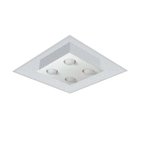 Plafon Monaco Tualux 4 Lâmpadas E27 49x49cm Branco Plafon Monaco Tualux para 4 lâmpadas E27 49x49cm branco