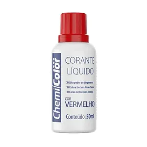 Corante Líquido Vermelho 50Ml Chemicolor
